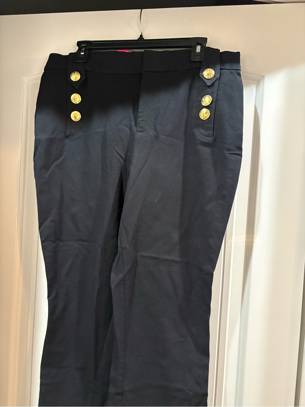 NWT PARISH BI- Stretch Lilly Pulitzer Black Dress Pants with Gold Buttons